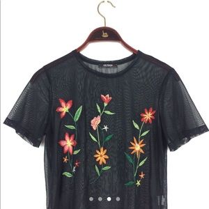 Zara sheer floral top